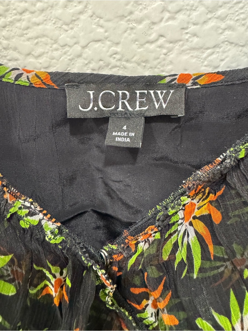 J. Crew Black Floral Midi Wrap Dress with Side Slit - Picture 4 of 6